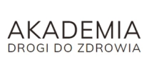 Obraz przedstawia logo "AKADEMIA DROGI DO ZDROWIA" na ciemnym tle.